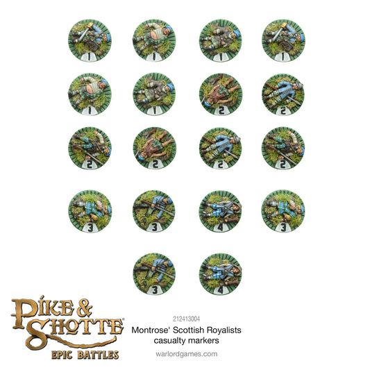 Pike & Shotte Epic Battles - Montrose's Scottish Royalists Casualty Markers Pike & Shotte Epic Battles - Montrose's Scottish Royalists Casualty Markers