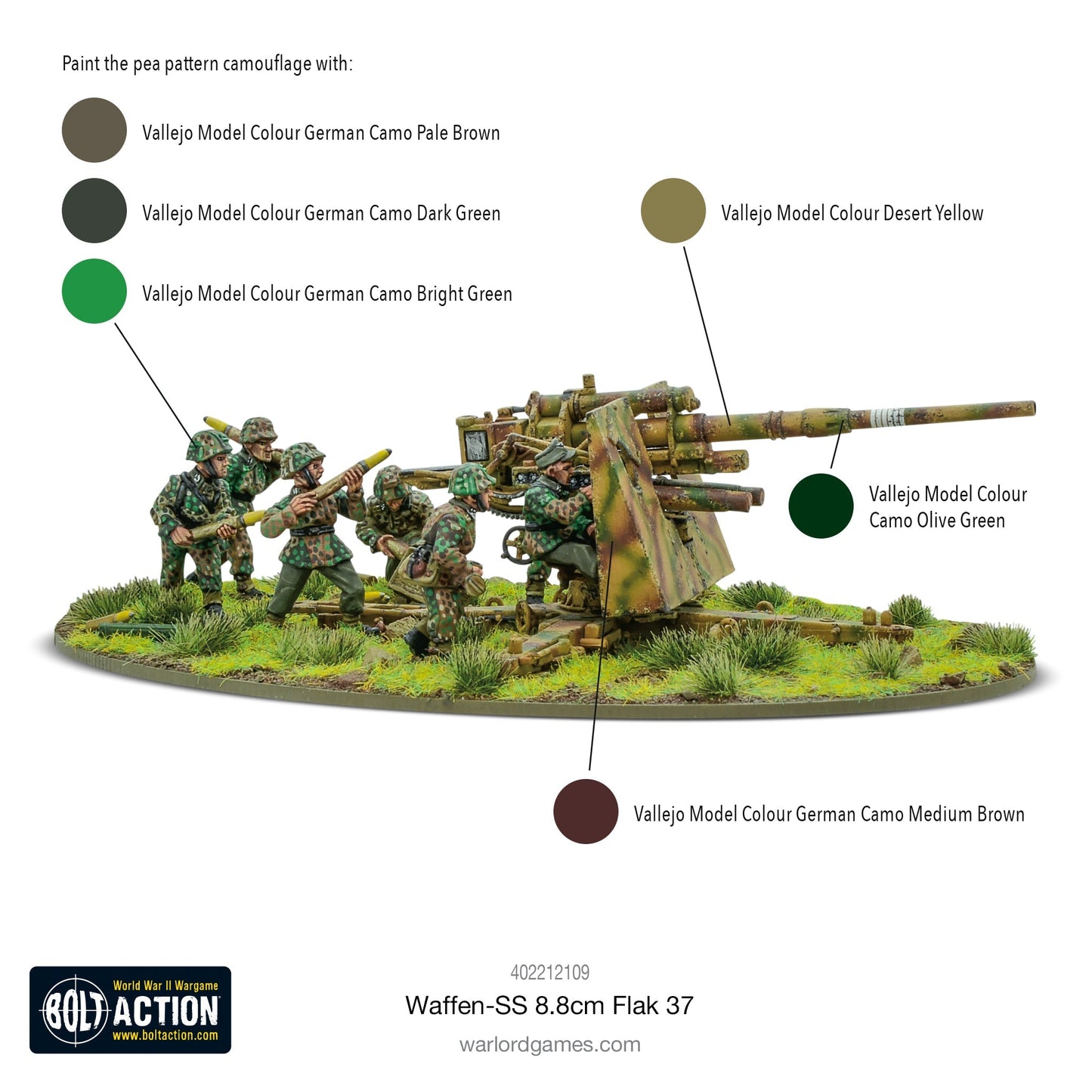 Bolt Action - Germany:  Waffen-SS 8.8cm Flak 37