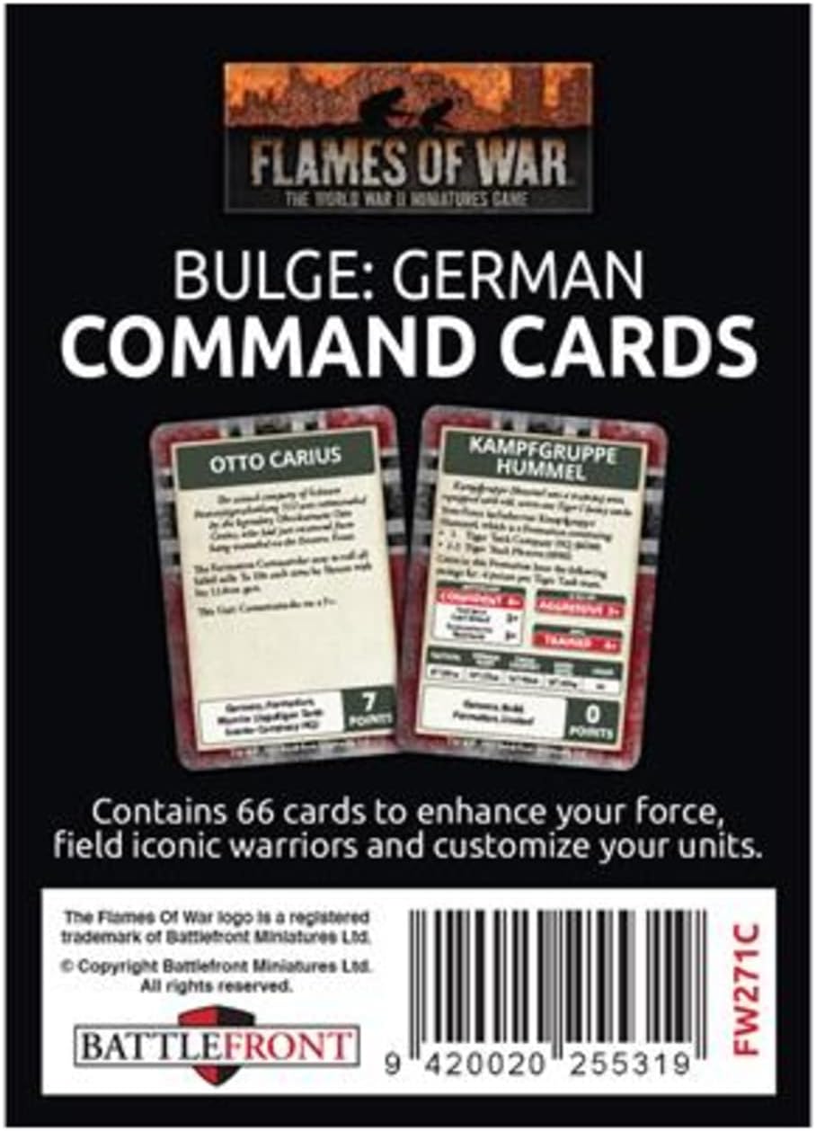 Flames of War WW2: Bulge - German Command Cards