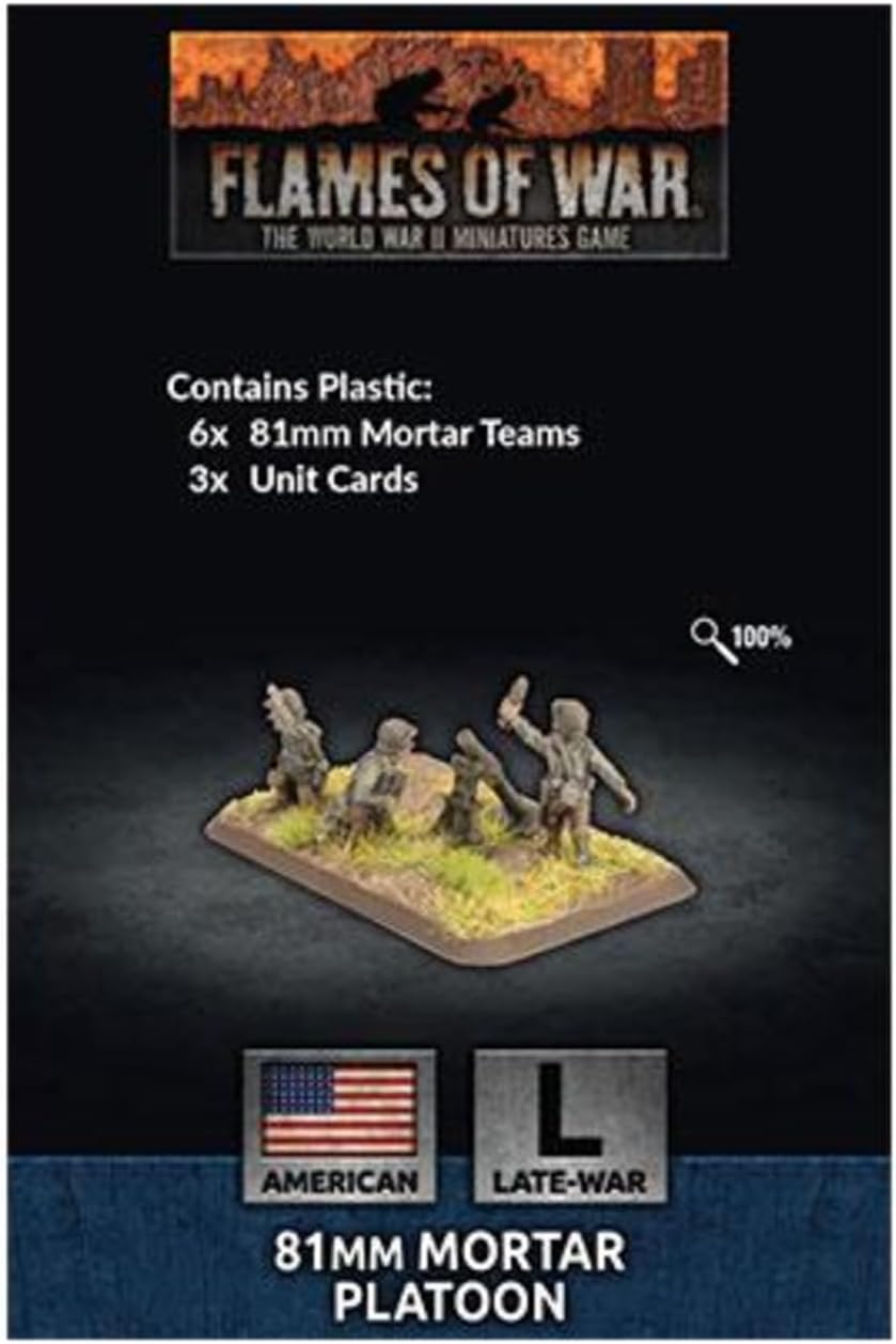Flames of War Plastic American 6X 81mm Mortar Teams Flames of War Plastic American 6X 81mm Mortar Teams