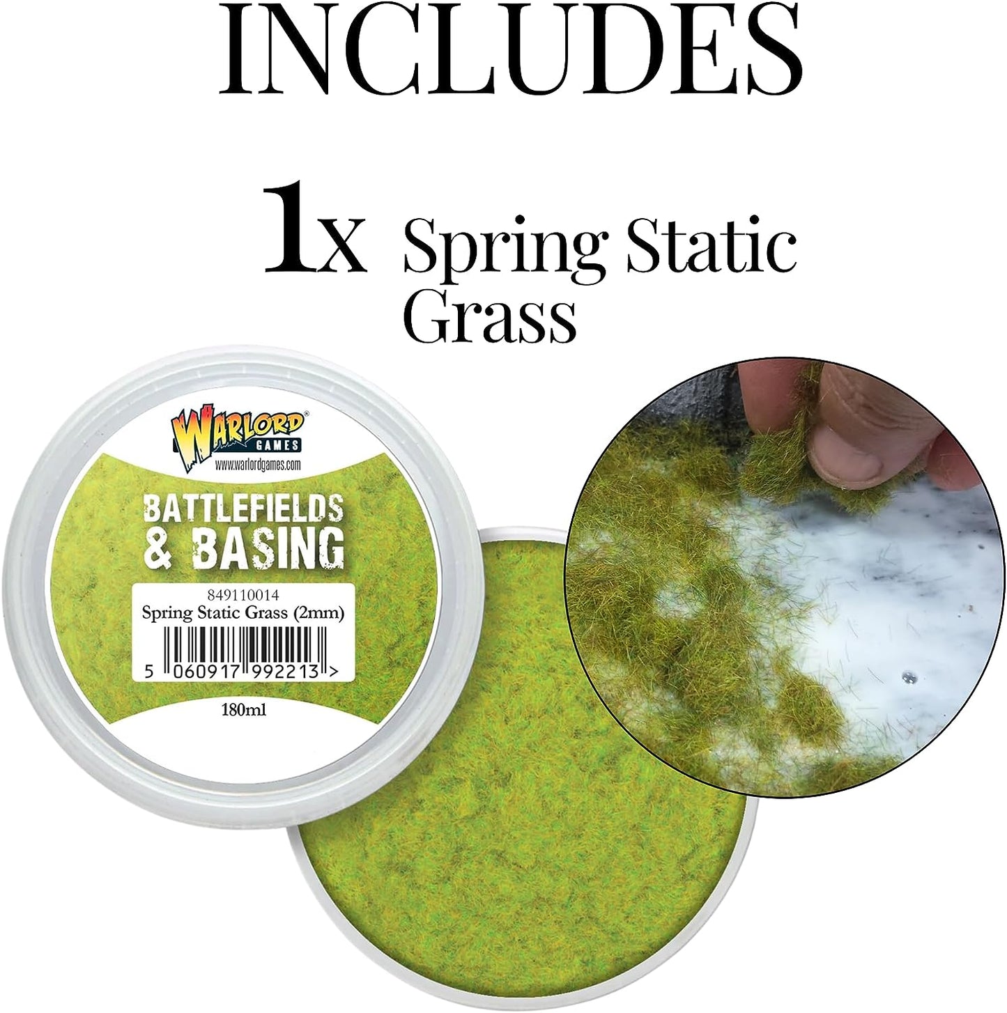 Warlord Games - Battlefields & Basing: Spring 2mm Static Grass (180ml)