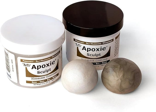 Apoxie Sculpt - 2 Part Modeling Compound (A & B) - 1 Pound, White / Stone White Apoxie Sculpt - 2 Part Modeling Compound (A & B) - 1 Pound, White / Stone White