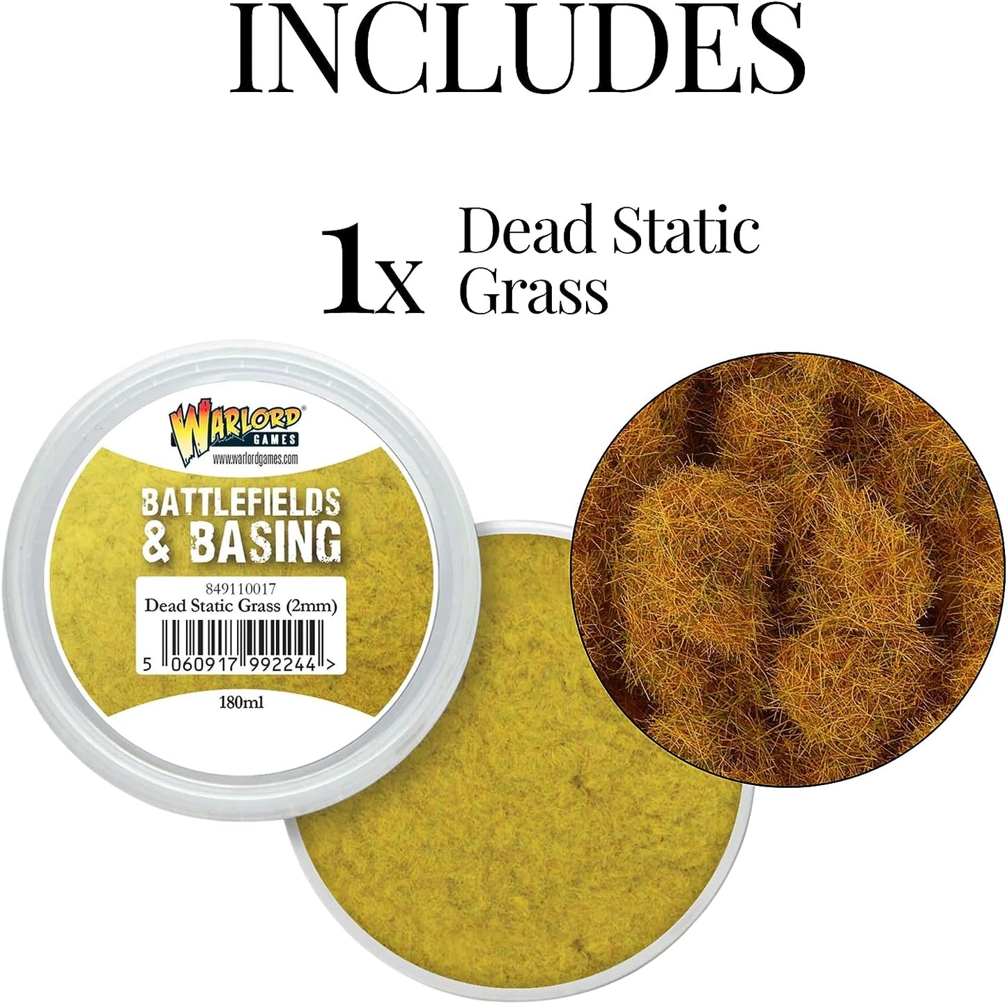 Warlord Games - Battlefields & Basing: Dead 2mm Static Grass (180ml)