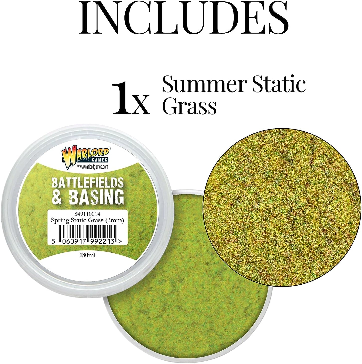 Warlord Games - Battlefields & Basing: Summer 2mm Static Grass (180ml)