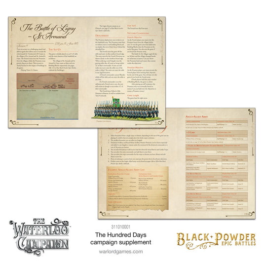 Black Powder Epic Battles - Waterloo: The Hundred Days Campaign Supplement Black Powder Epic Battles - Waterloo: The Hundred Days Campaign Supplement