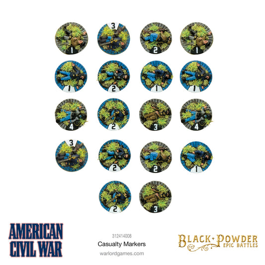 Black Powder Epic Battles - American Civil War: Casualty Markers Black Powder Epic Battles - American Civil War: Casualty Markers