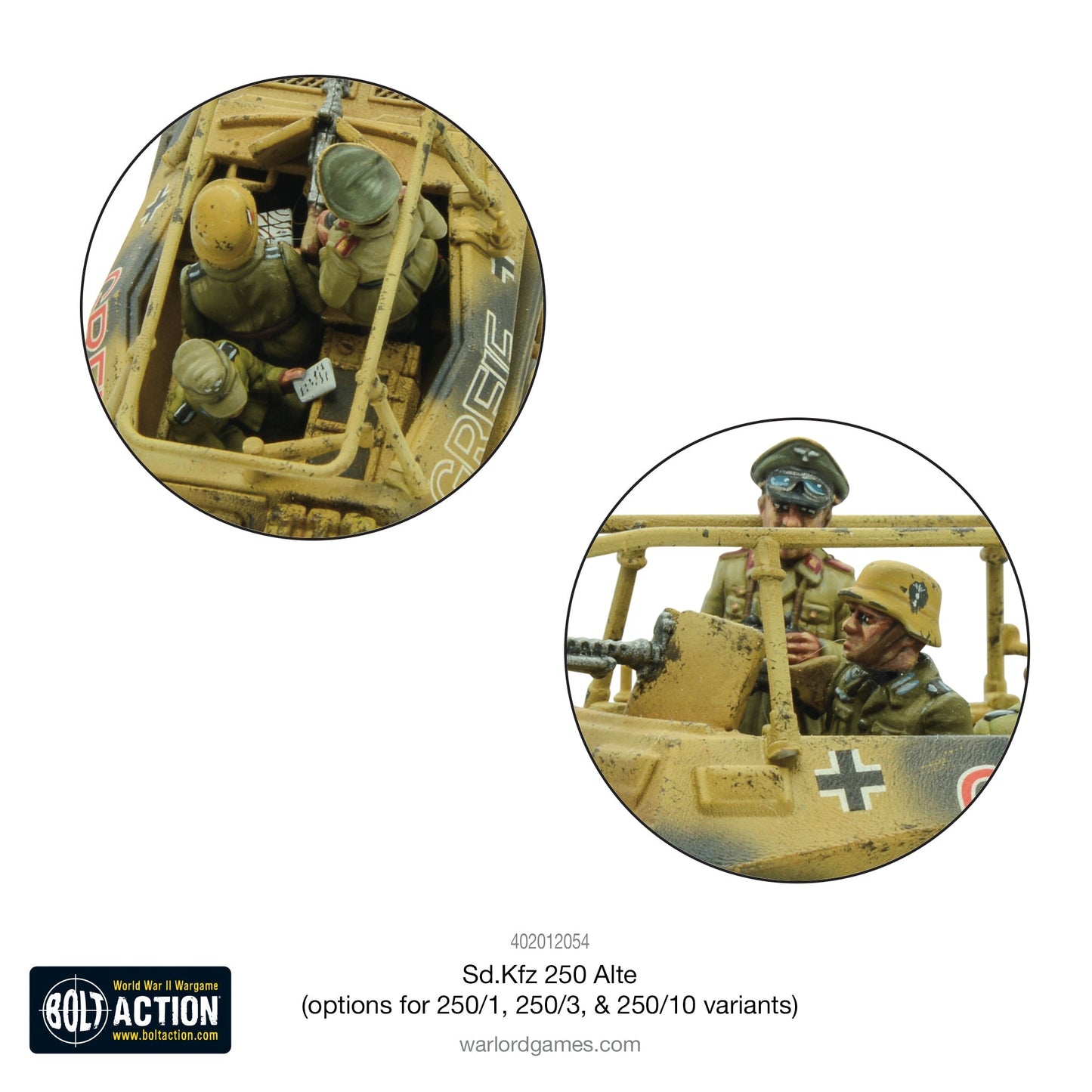 Bolt Action - Germany: Sd.Kfz 250 (Alte) half-track (options to make 250/1, 250/3 or 250/10 variants)