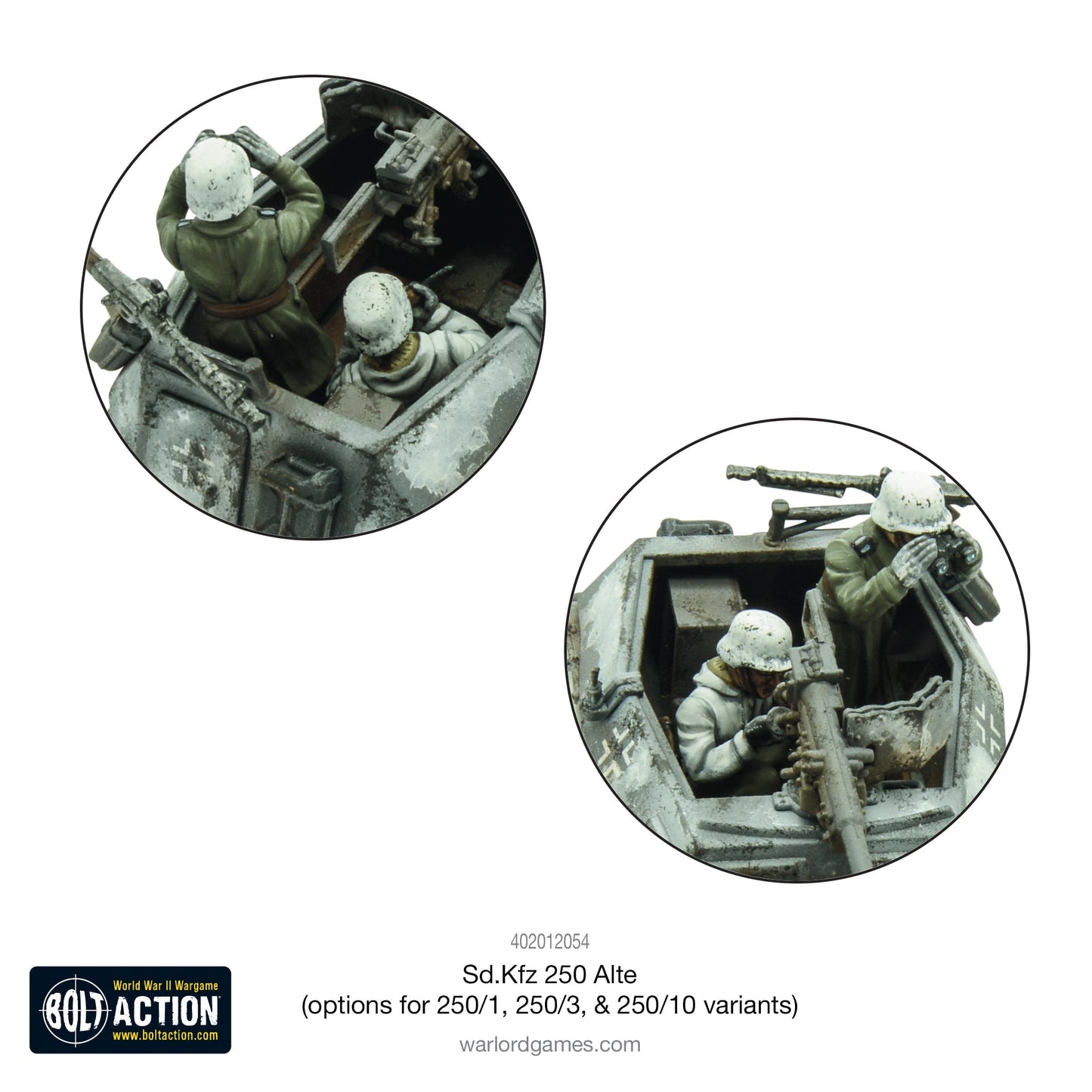 Bolt Action - Germany: Sd.Kfz 250 (Alte) half-track (options to make 250/1, 250/3 or 250/10 variants)