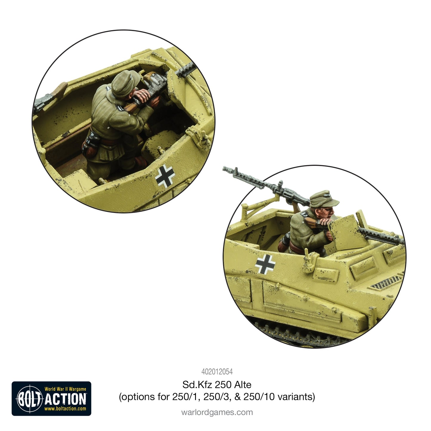 Bolt Action - Germany: Sd.Kfz 250 (Alte) half-track (options to make 250/1, 250/3 or 250/10 variants)