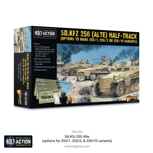 Bolt Action - Germany: Sd.Kfz 250 (Alte) half-track (options to make 250/1, 250/3 or 250/10 variants) Bolt Action - Germany: Sd.Kfz 250 (Alte) half-track (options to make 250/1, 250/3 or 250/10 variants)