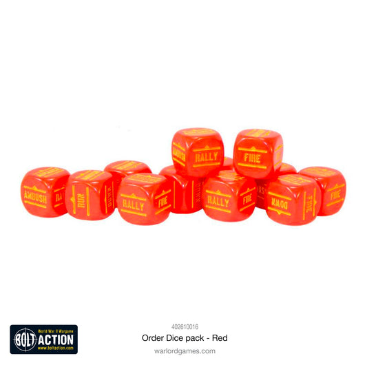 Bolt Action: Orders Dice Pack - Red Bolt Action: Orders Dice Pack - Red