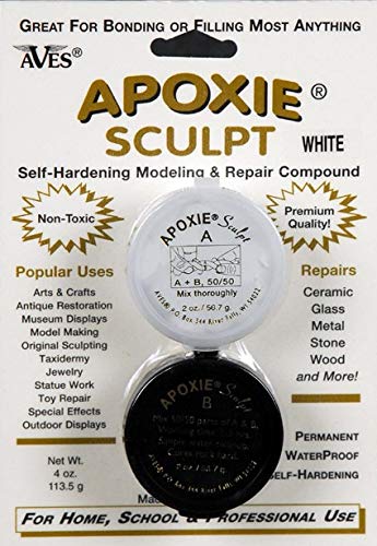 Apoxie Sculpt - 2 Part Modeling Compound (A & B) - 1/4 Pound, White / Stone White
