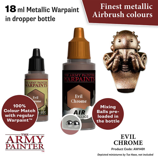 The Army Painter - Warpaints Air Metallics: Evil Chrome (18ml/0.6oz) The Army Painter - Warpaints Air Metallics: Evil Chrome (18ml/0.6oz)