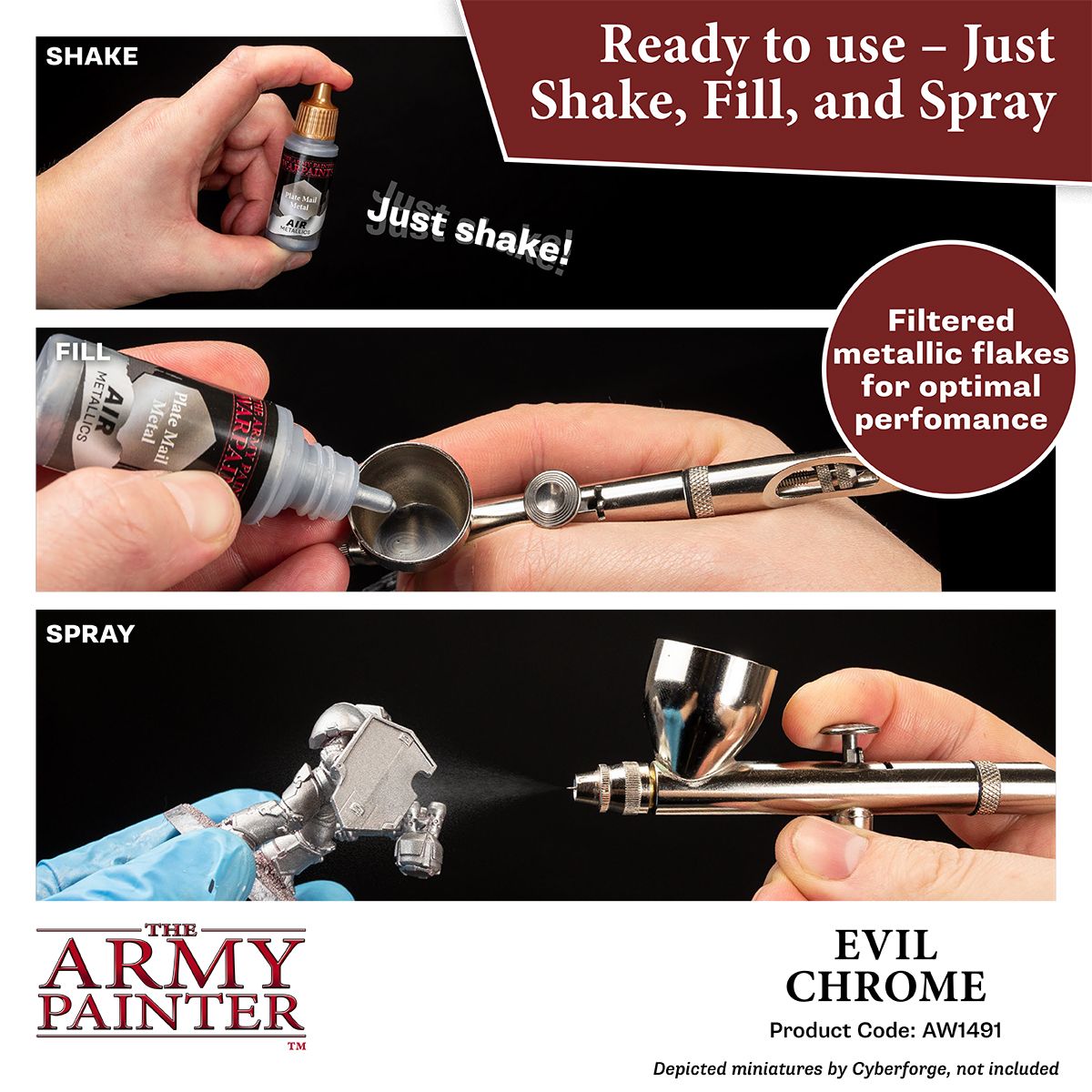 The Army Painter - Warpaints Air Metallics: Evil Chrome (18ml/0.6oz)