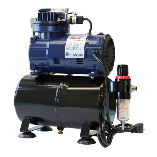 D3000R 1/5 HP Oil Less Piston Compressor W/Tank & Regulator D3000R 1/5 HP Oil Less Piston Compressor W/Tank & Regulator