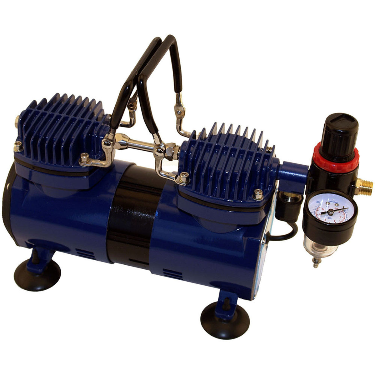 DA400R Dual Head 1/4 H.P. Oil Less Compressor W/ Auto Shutoff