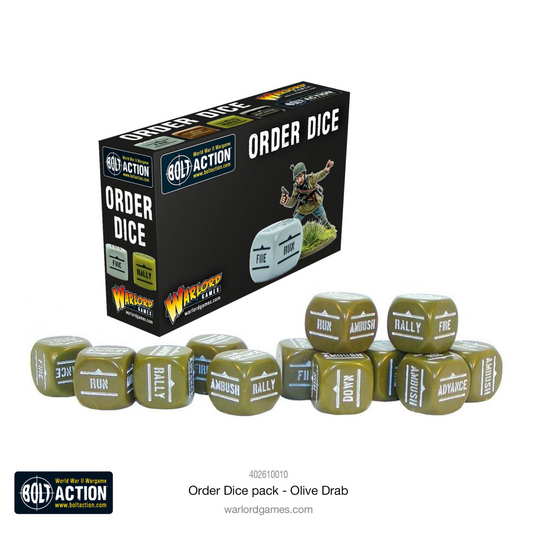 Bolt Action: Orders Dice Pack - Olive Drab Bolt Action: Orders Dice Pack - Olive Drab
