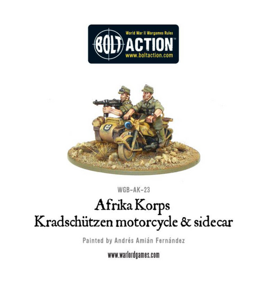 Bolt Action -  Germany: Afrika Korps Kradschutzen Motorcycle and Sidecar Bolt Action -  Germany: Afrika Korps Kradschutzen Motorcycle and Sidecar