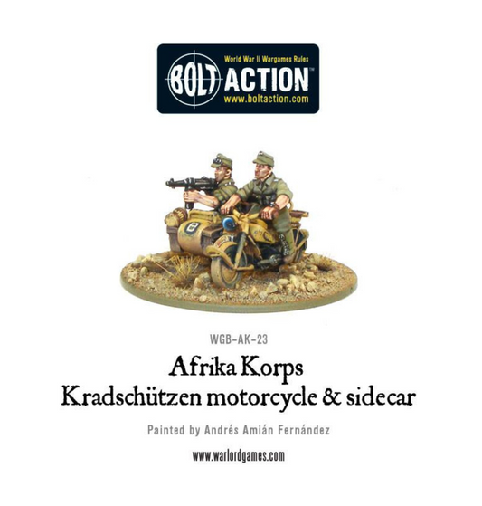 Bolt Action -  Germany: Afrika Korps Kradschutzen Motorcycle and Sidecar