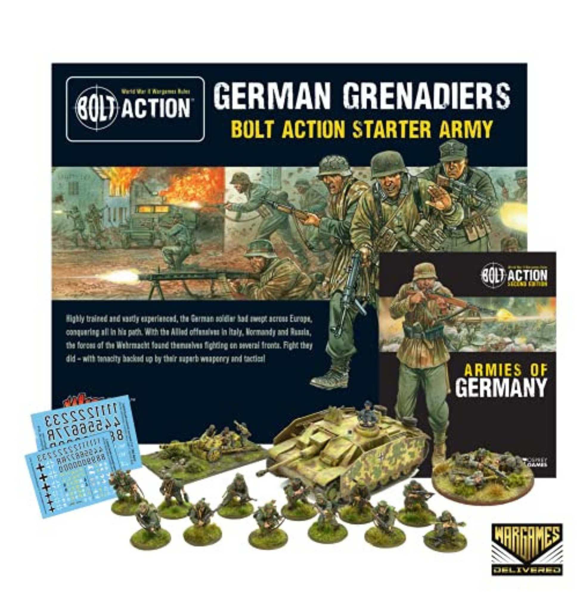 Bolt Action - Germany: German Grenadiers Starter Army Set + Digital Guide: Armies of Germany 2nd Edition Bolt Action - Germany: German Grenadiers Starter Army Set + Digital Guide: Armies of Germany 2nd Edition