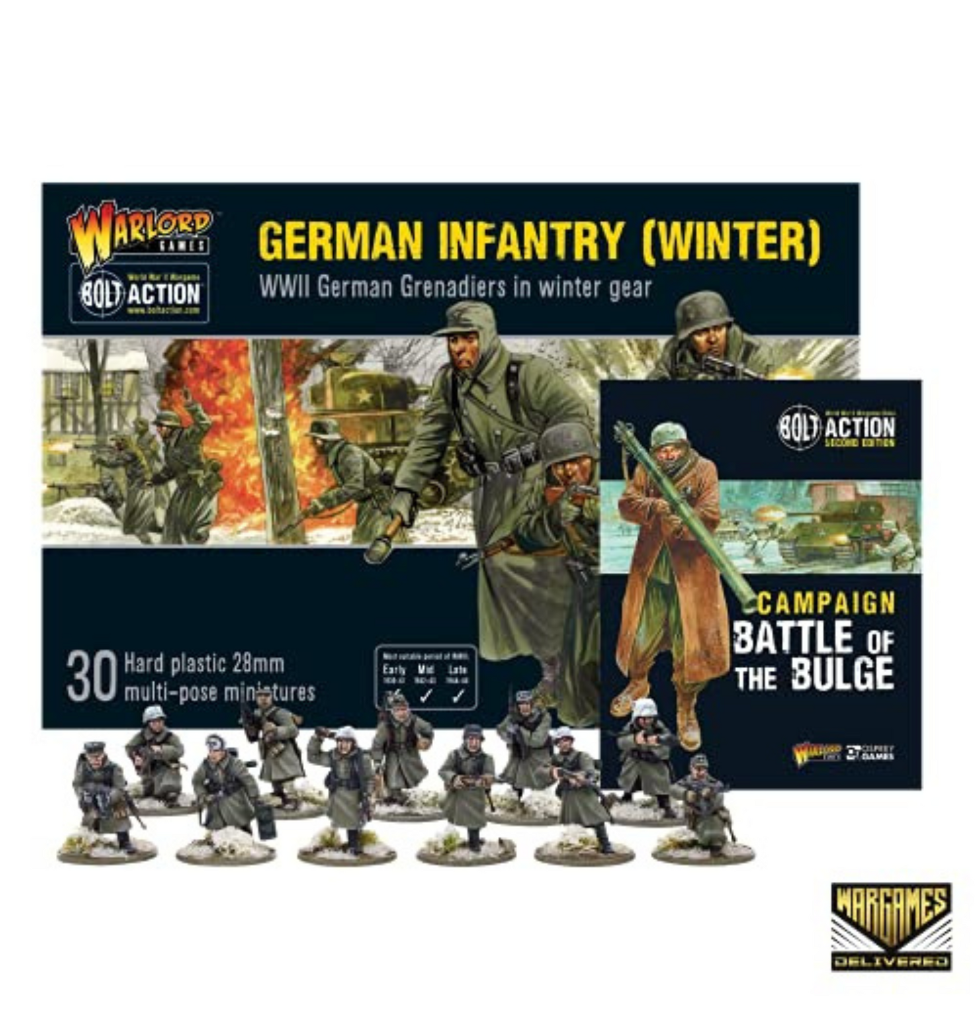 Bolt Action - Germany: Germans Infantry (Winter) Set + Digital Guide: Battle of the Bulge Bolt Action - Germany: Germans Infantry (Winter) Set + Digital Guide: Battle of the Bulge