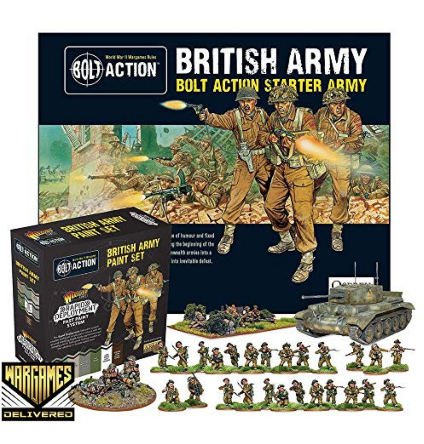 Bolt Action - Great Britain: British Starter Army and British Army Paint Set