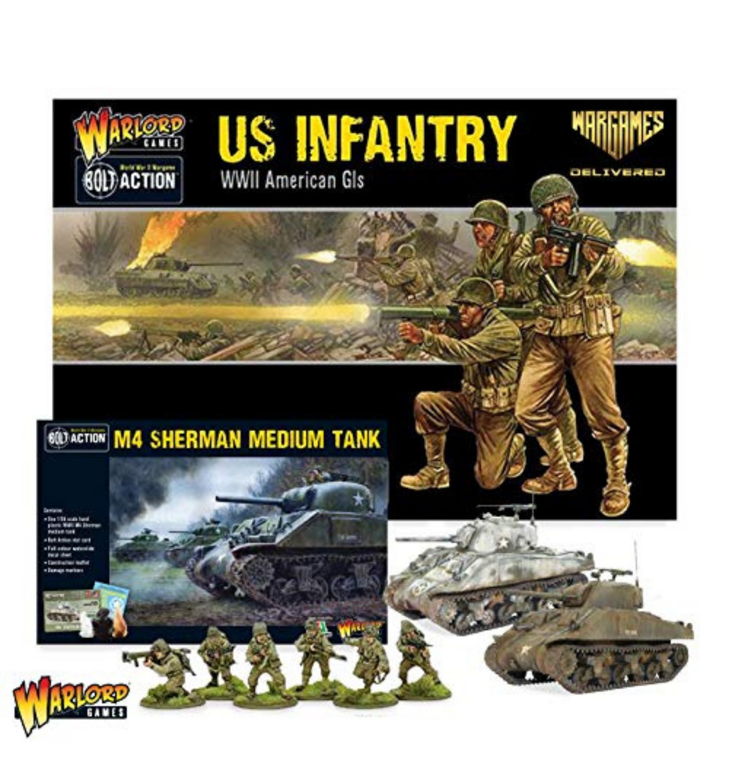 Bolt Action - USA: US Infantry and M4 Sherman Medium Tank Set