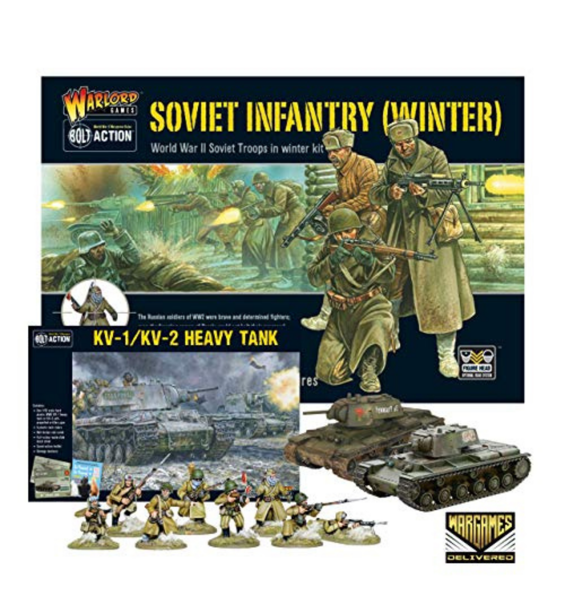 Bolt Action - Soviet Union: Soviet Winter Infantry and KV-1 Heavy Tank Set Bolt Action - Soviet Union: Soviet Winter Infantry and KV-1 Heavy Tank Set