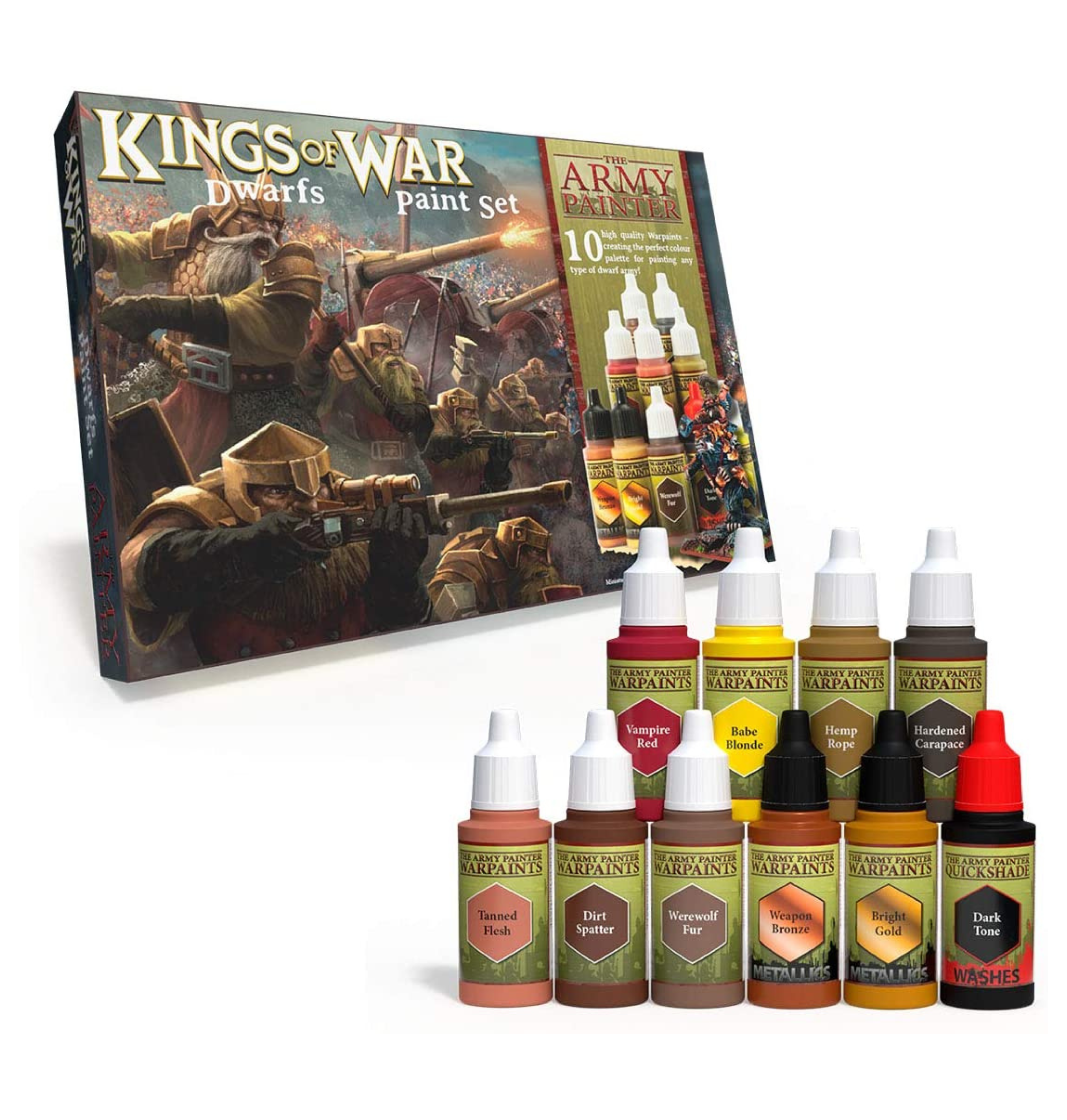 The Army Painter Kings of War Greenskins Miniatures Paint Set - Highly  Pigmented Acrylic Model Paint Set - 10 Miniature Paints in 18ml Dropper  Bottles – Wargames Delivered