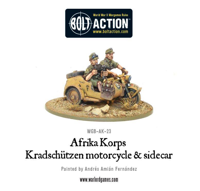 Bolt Action -  Germany: Afrika Korps Kradschutzen Motorcycle and Sidecar Bolt Action -  Germany: Afrika Korps Kradschutzen Motorcycle and Sidecar