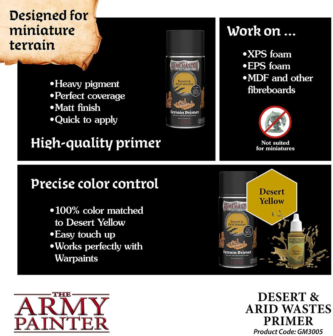The Army Painter - Gamemaster: Desert & Arid Wastes Terrain Primer The Army Painter - Gamemaster: Desert & Arid Wastes Terrain Primer
