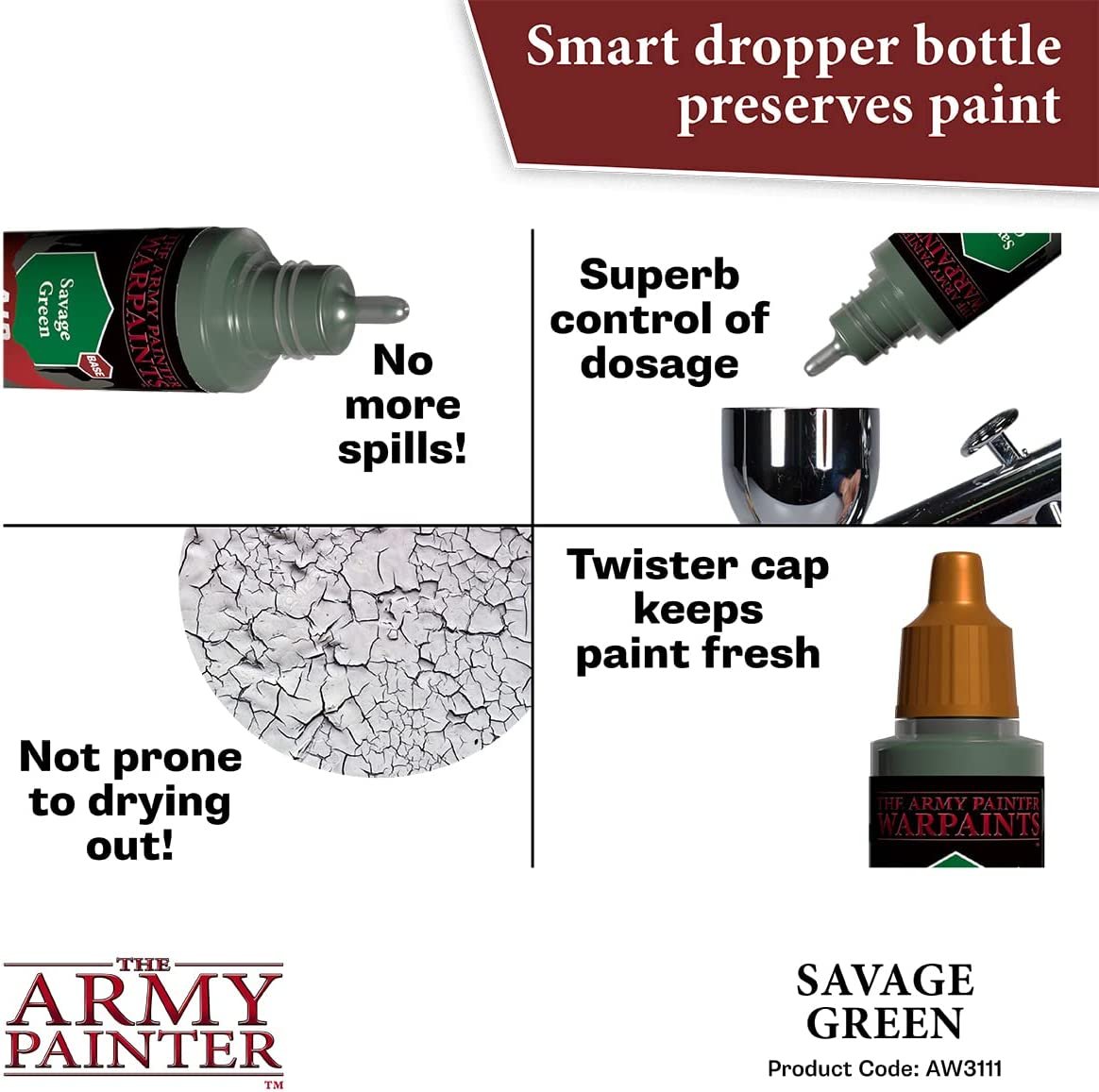 The Army Painter - Warpaints Air: Savage Green (18ml/0.6oz) The Army Painter - Warpaints Air: Savage Green (18ml/0.6oz)