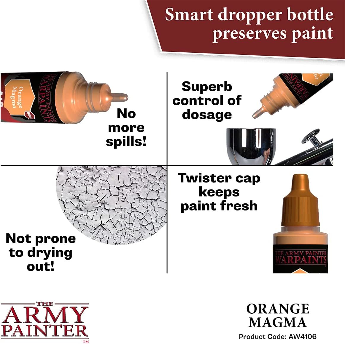 The Army Painter - Warpaints Air: Orange Magma (18ml/0.6oz)