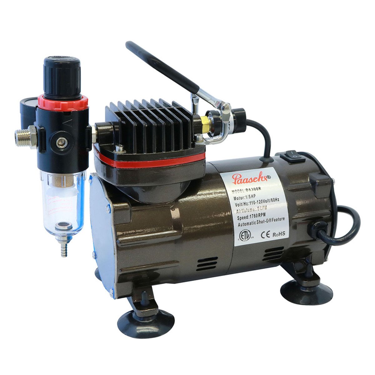 DA300R 1/5 HP Oilless Compressor With Regulator & Auto Shutoff