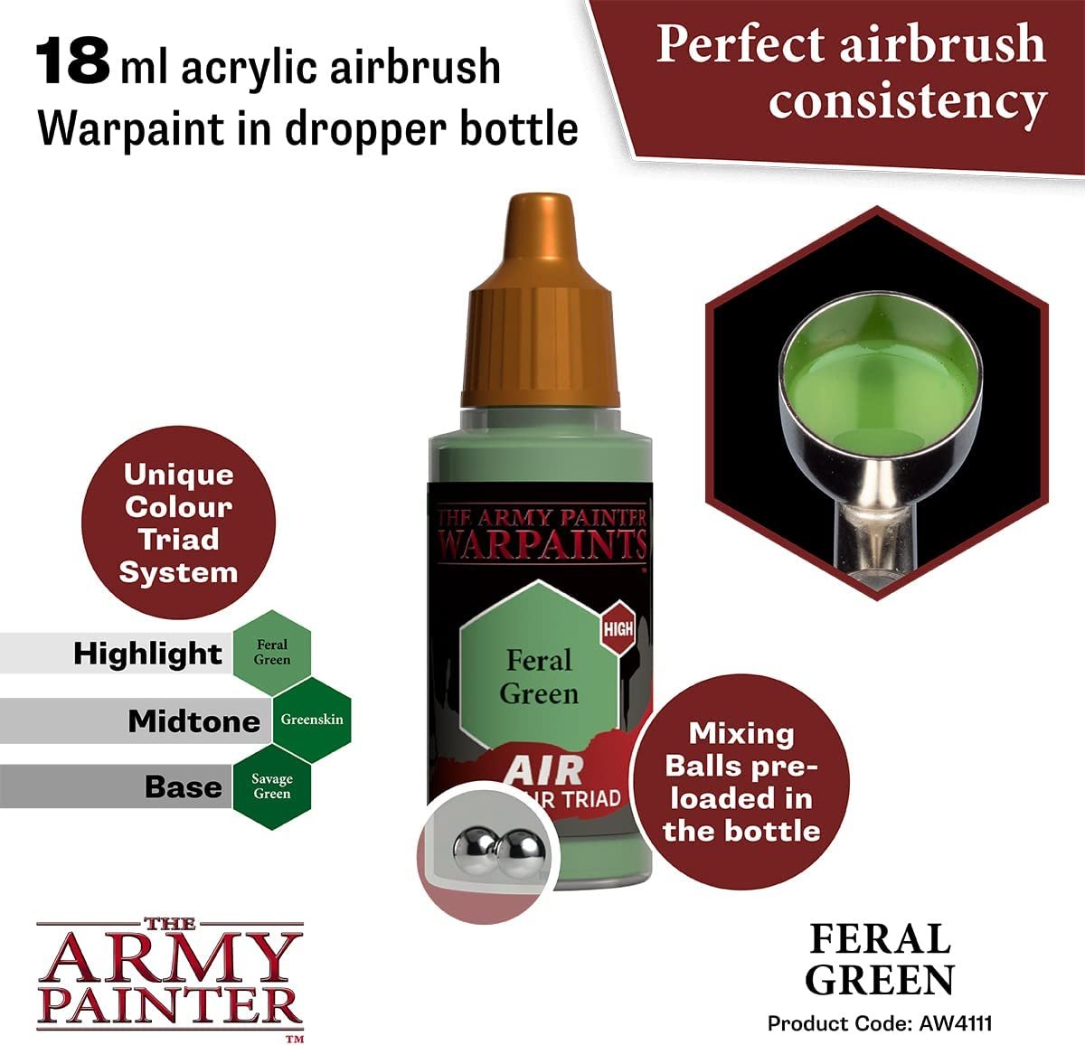 The Army Painter - Warpaints Air: Feral Green (18ml/0.6oz)