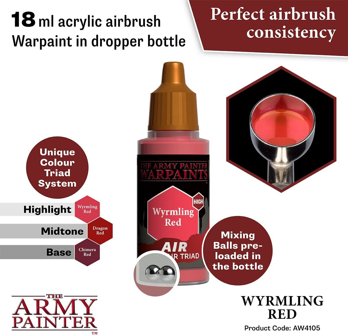 The Army Painter - Warpaints Air: Wyrmling Red (18ml/0.6oz) The Army Painter - Warpaints Air: Wyrmling Red (18ml/0.6oz)