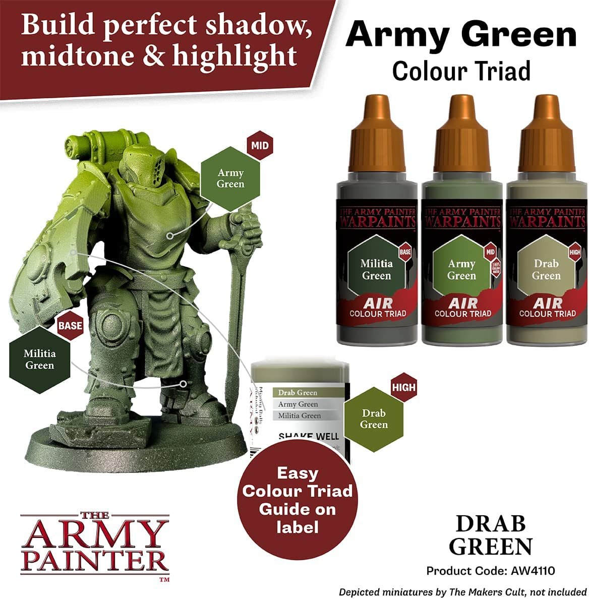The Army Painter - Warpaints Air: Drab Green (18ml/0.6oz)