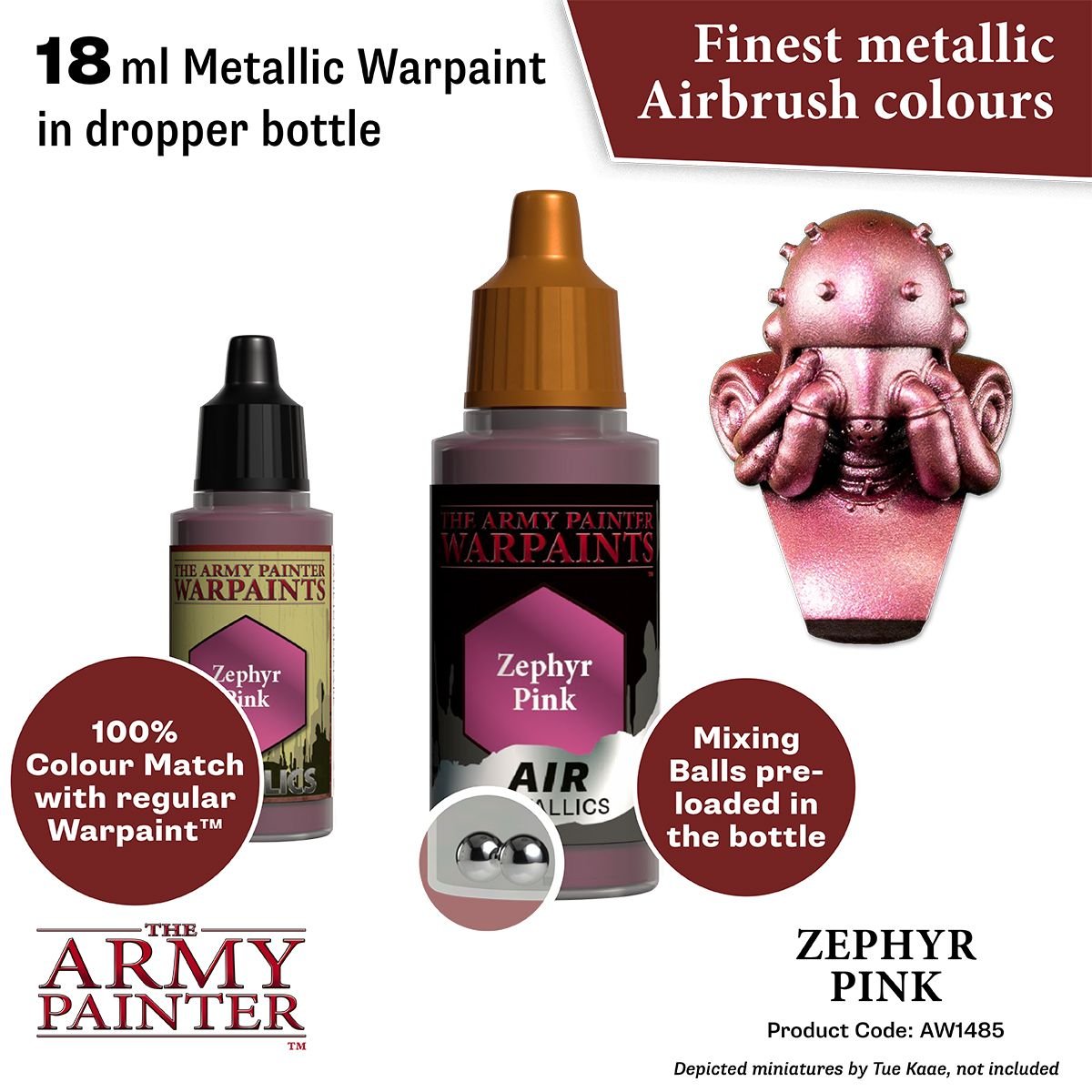 The Army Painter - Warpaints Air Metallics: Zephyr Pink (18ml/0.6oz)