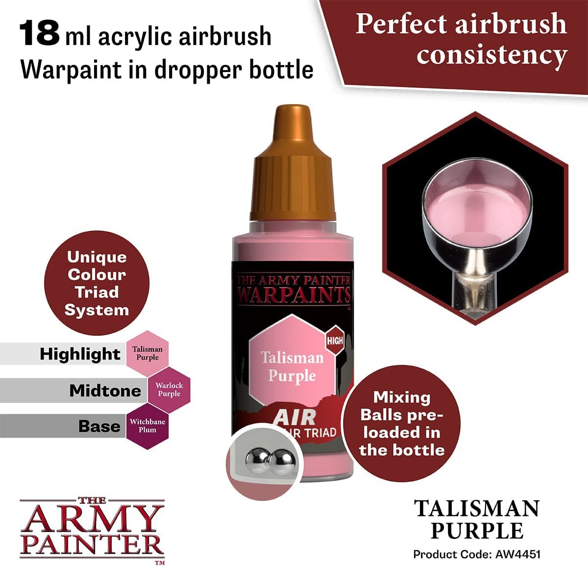 The Army Painter - Warpaints Air: Talisman Purple (18ml/0.6oz)