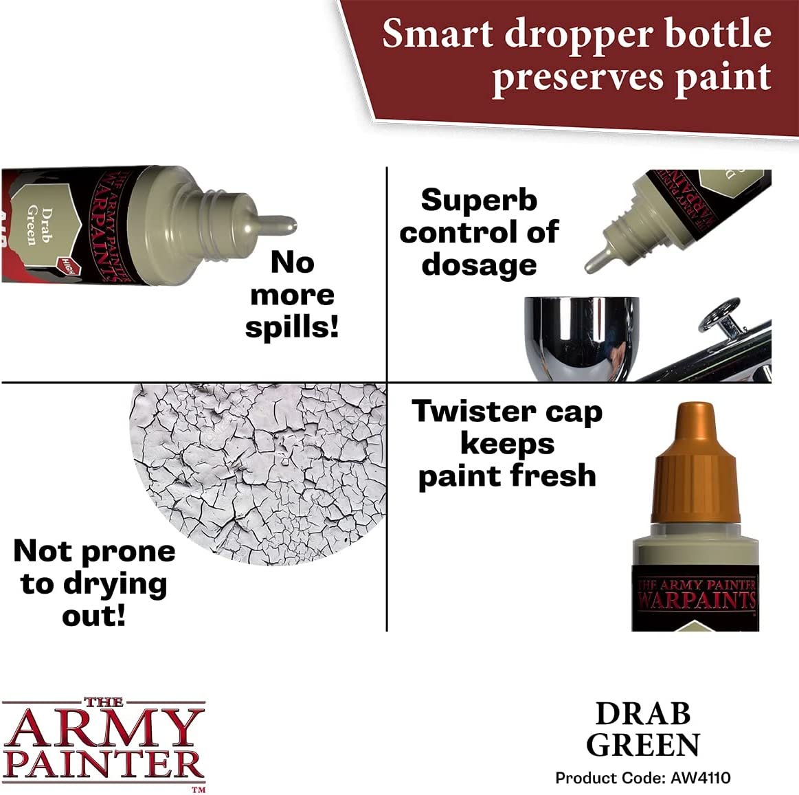 The Army Painter - Warpaints Air: Drab Green (18ml/0.6oz)