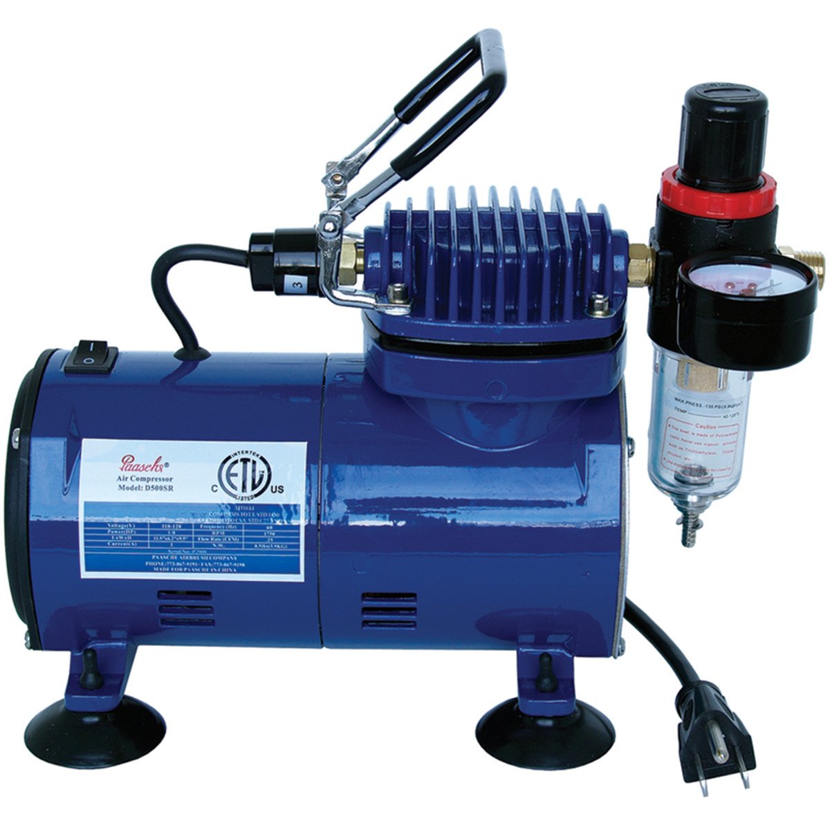 D500SR 1/5 H.P. Oilless Piston Comp. W. Regulator & Auto Shutoff