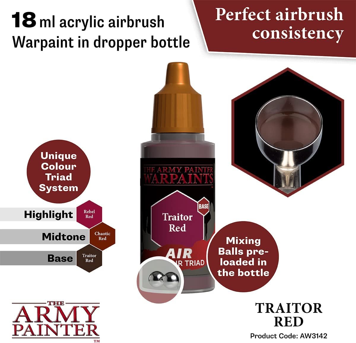 The Army Painter - Warpaints Air: Traitor Red (18ml/0.6oz)