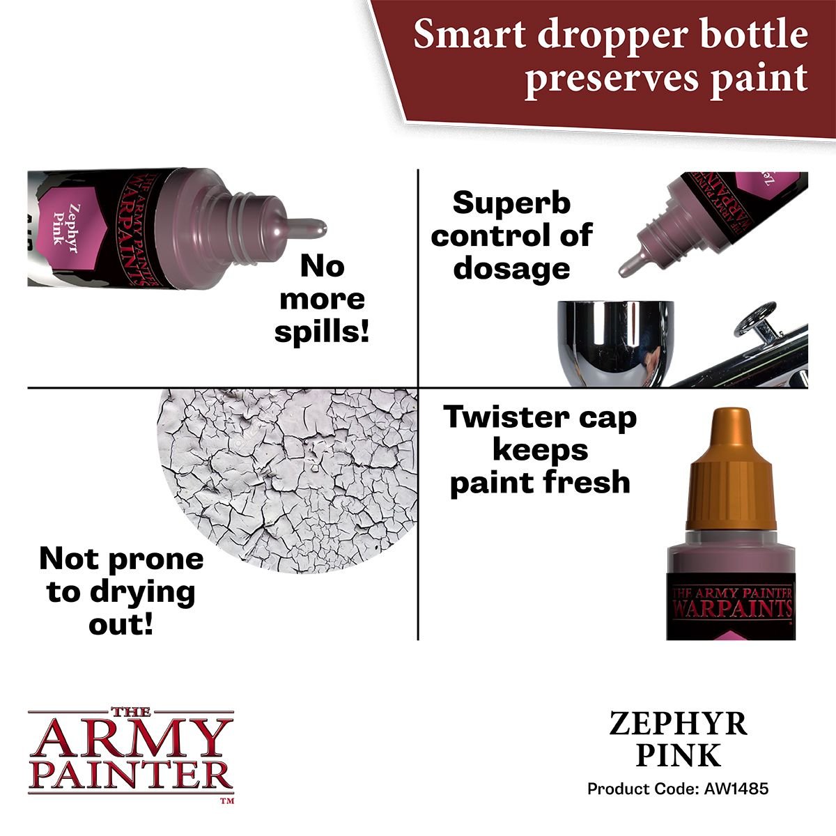 The Army Painter - Warpaints Air Metallics: Zephyr Pink (18ml/0.6oz)