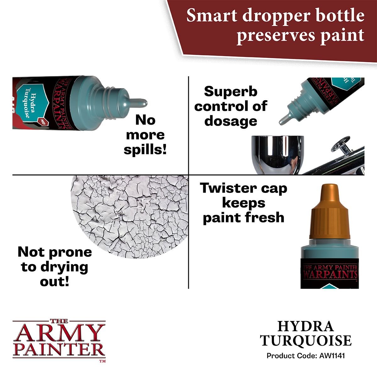 The Army Painter - Warpaints Air: Hydra Turquoise (18ml/0.6oz) The Army Painter - Warpaints Air: Hydra Turquoise (18ml/0.6oz)