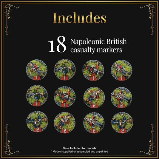 Black Powder Epic Battles - Waterloo: British Casualty Markers Black Powder Epic Battles - Waterloo: British Casualty Markers