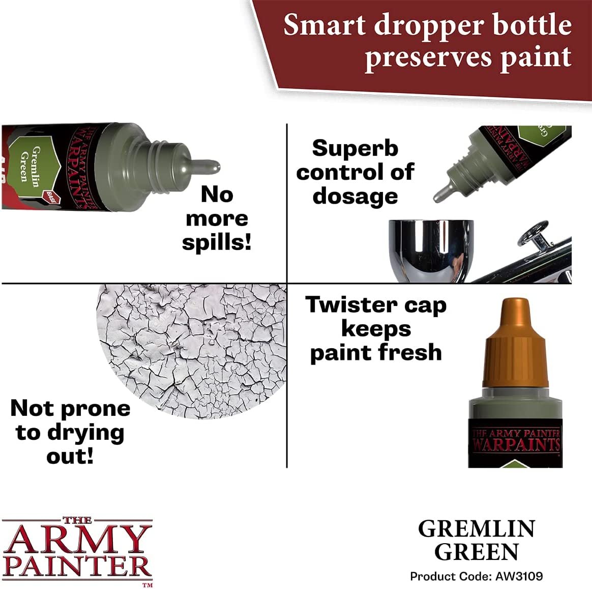 The Army Painter - Warpaints Air: Gremlin Green (18ml/0.6oz)