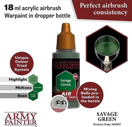 The Army Painter - Warpaints Air: Savage Green (18ml/0.6oz) The Army Painter - Warpaints Air: Savage Green (18ml/0.6oz)