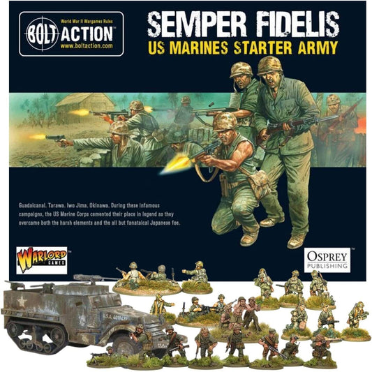 Bolt Action Miniatures - Warlord Games Semper Fidelis US Marines Starter Set Bolt Action Miniatures - Warlord Games Semper Fidelis US Marines Starter Set