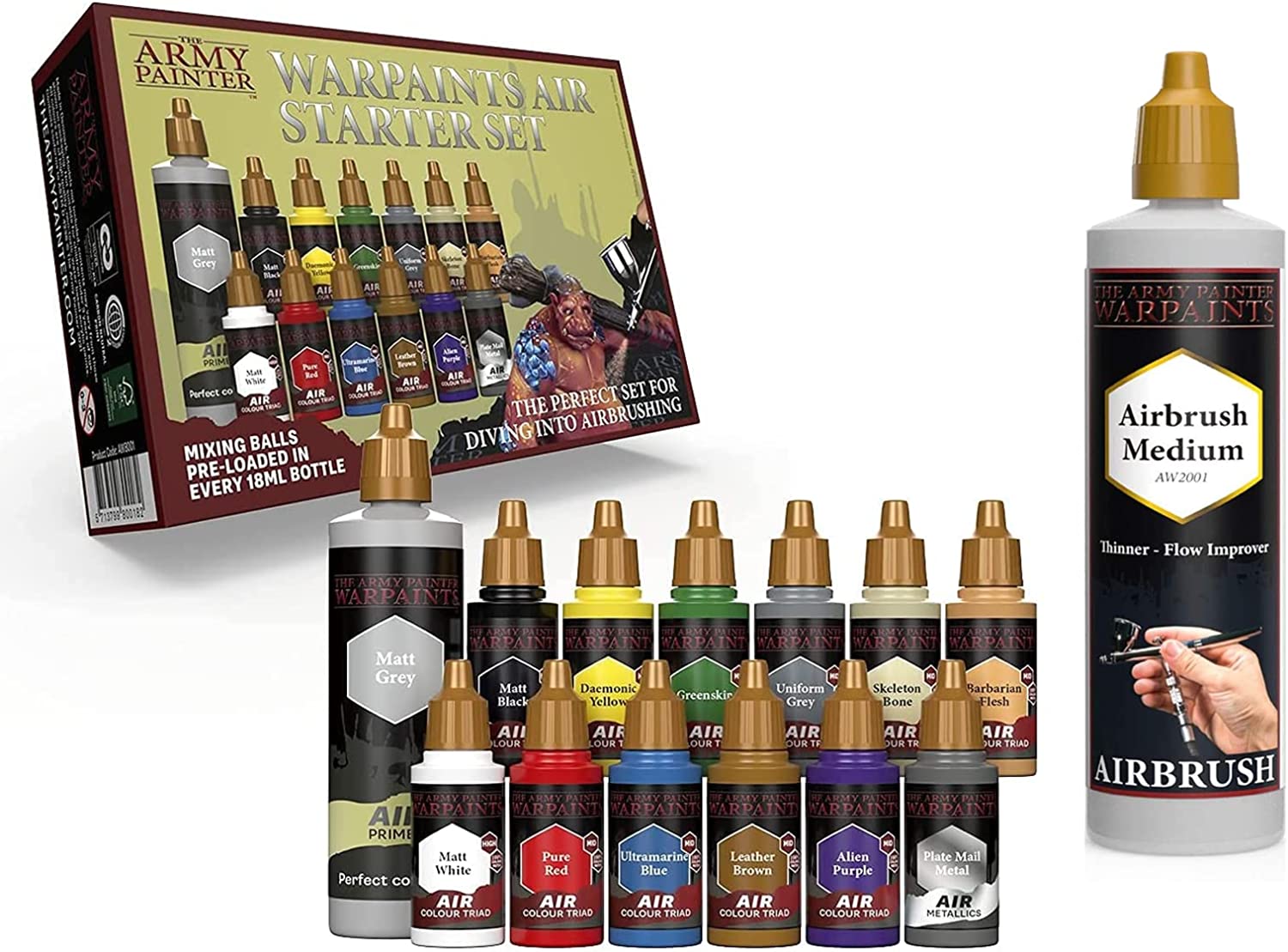 The Army Painter - Starter Airbrush Paint Set and Airbrush Thinner