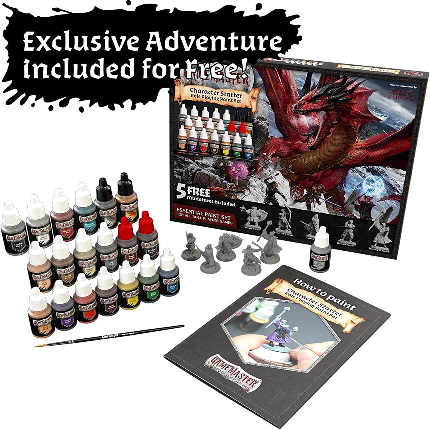 The Army Painter Dungeons and Dragons Miniature Painting Kit Bundle with  Monsters and Adventurer's Acrylic Paint Set and Nolzurs Marvelous Brush Set  Miniature Paint Brushes for DND Miniatures – Wargames Delivered